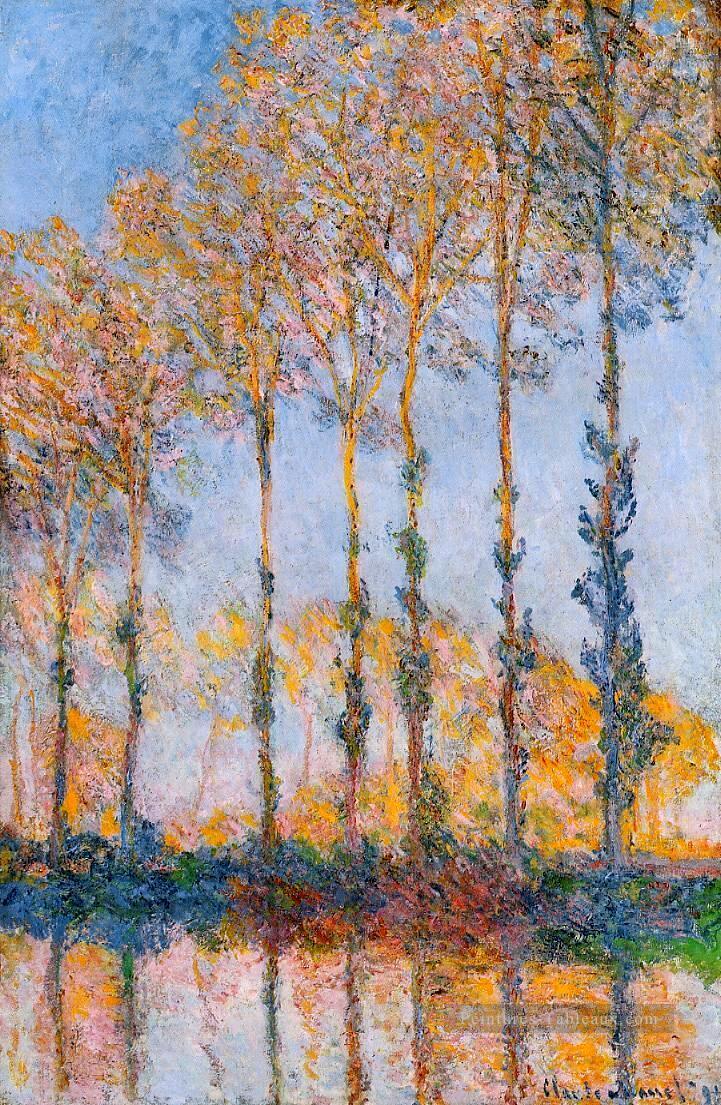 Poplars Effet Blanc et Jaune Claude Monet Peintures à l'huile
